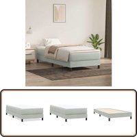 vidaXL Boxspringbett ohne Matratze Hellgrau 80x220 cm Samt von VIDAXL