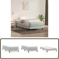 vidaXL Boxspringbett ohne Matratze Hellgrau 90x220 cm Samt von VIDAXL