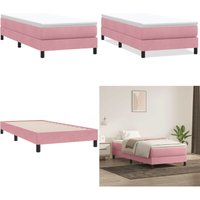 vidaXL Boxspringbett ohne Matratze Rosa 100x210 cm Samt vidaXL Boxspringbett ohne Matratze Rosa 100x210 cm Samt von VIDAXL