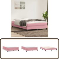 vidaXL Boxspringbett ohne Matratze Rosa 140x220 cm Samt von VIDAXL