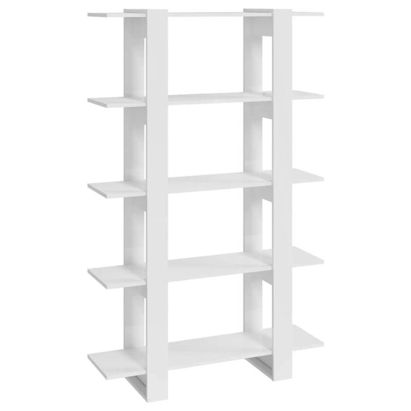 vidaXL Bücherregal/Raumteiler Hochglanz-Weiß 100x30x160 cm von VIDAXL