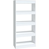 Bonnevie - Bücherregal/Raumteiler,Bücherschrank Hochglanz-Weiß 60x30x135cm Holzwerkstoff vidaXL von BONNEVIE