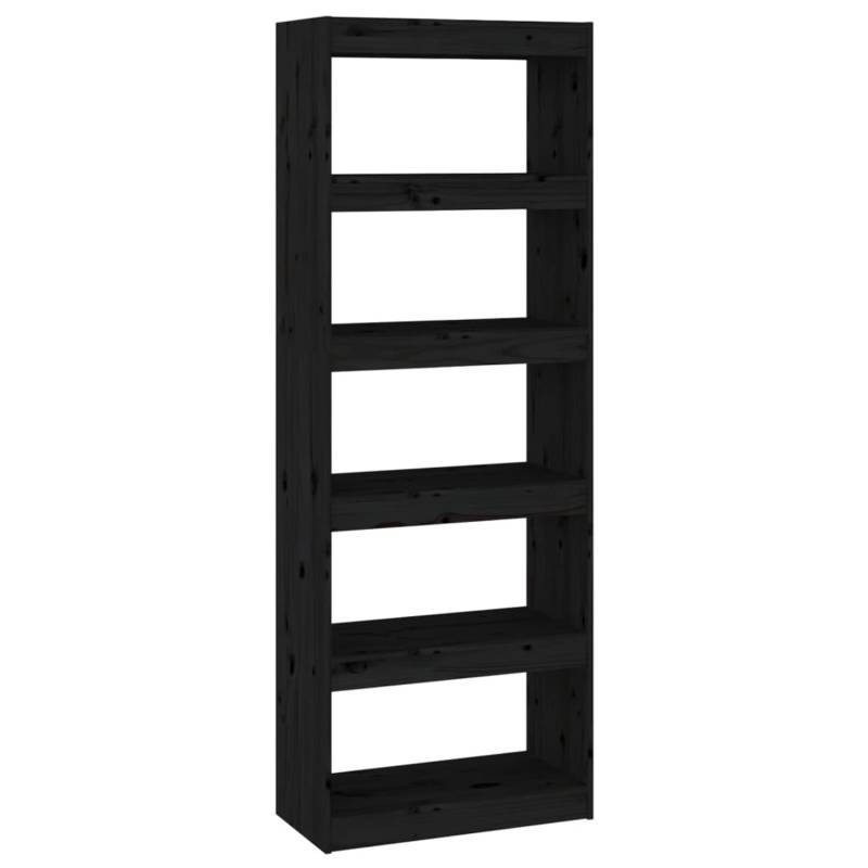 vidaXL Bücherregal/Raumteiler Schwarz 60x30x167,5 cm Massivholz Kiefer von VIDAXL