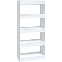 Bonnevie - Bücherregal/Raumteiler,Bücherschrank Weiß 60x30x135 cm Holzwerkstoff vidaXL von BONNEVIE