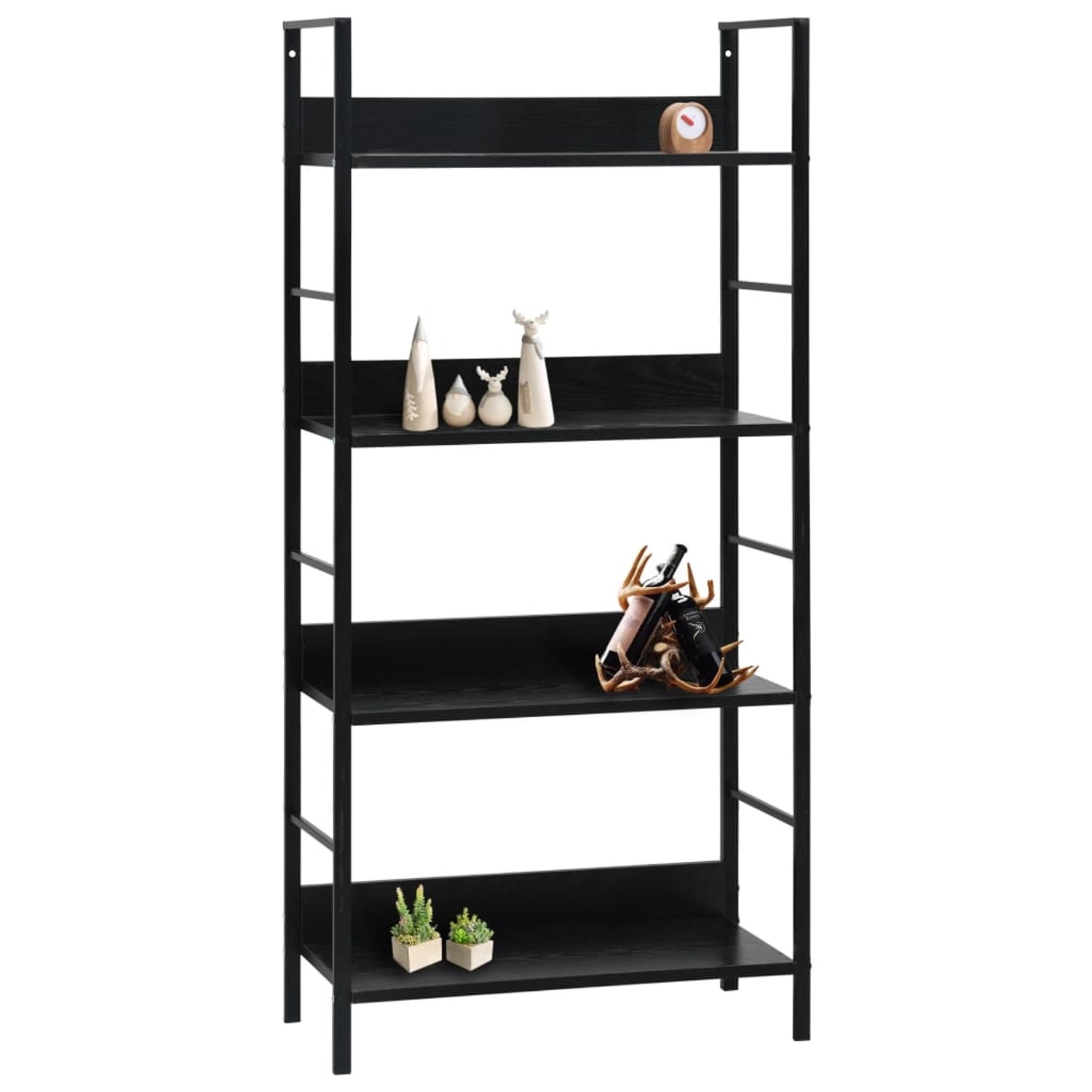 VidaXL Bücherregal 4 Regalböden Schwarz 60×27,6×124,5 cm Holzwerkstoff VidaXL Bücherregal 4 Regalböden Schwarz 60×27,6×124,5 cm Holzwerkstoff von VIDAXL