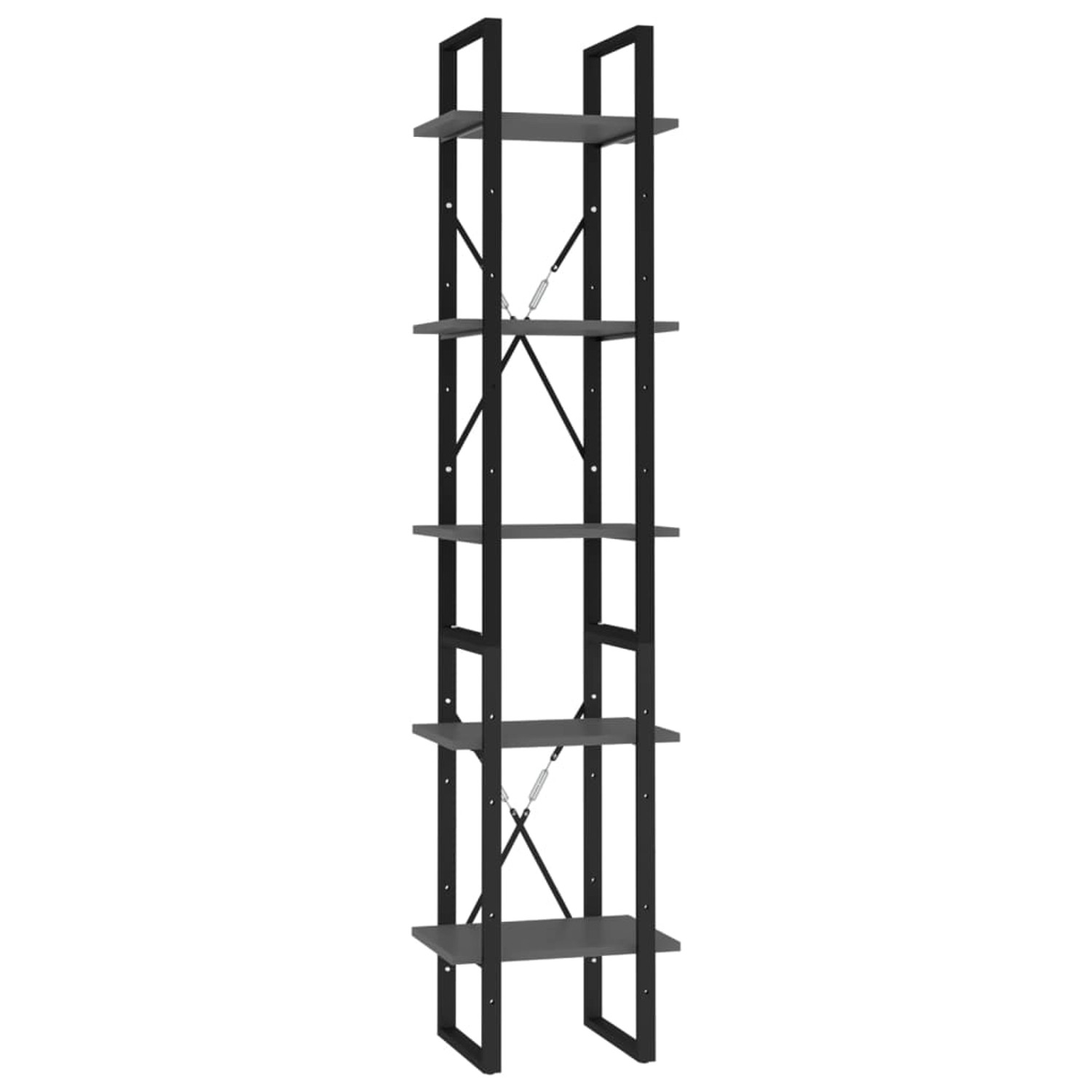 VidaXL Bücherregal 5 Fächer Grau 40x30x175 cm Holzwerkstoff VidaXL Bücherregal 5 Fächer Grau 40x30x175 cm Holzwerkstoff von VIDAXL