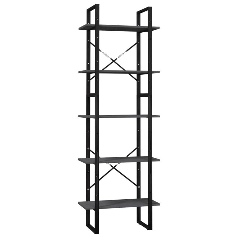 VidaXL Bücherregal 5 Fächer Grau 60x30x175 cm Massivholz Kiefer von VIDAXL