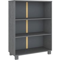 Vidaxl - Bücherschrank hamar Dunkelgrau 85x35x112 cm Massivholz Kiefer Grau von BONNEVIE