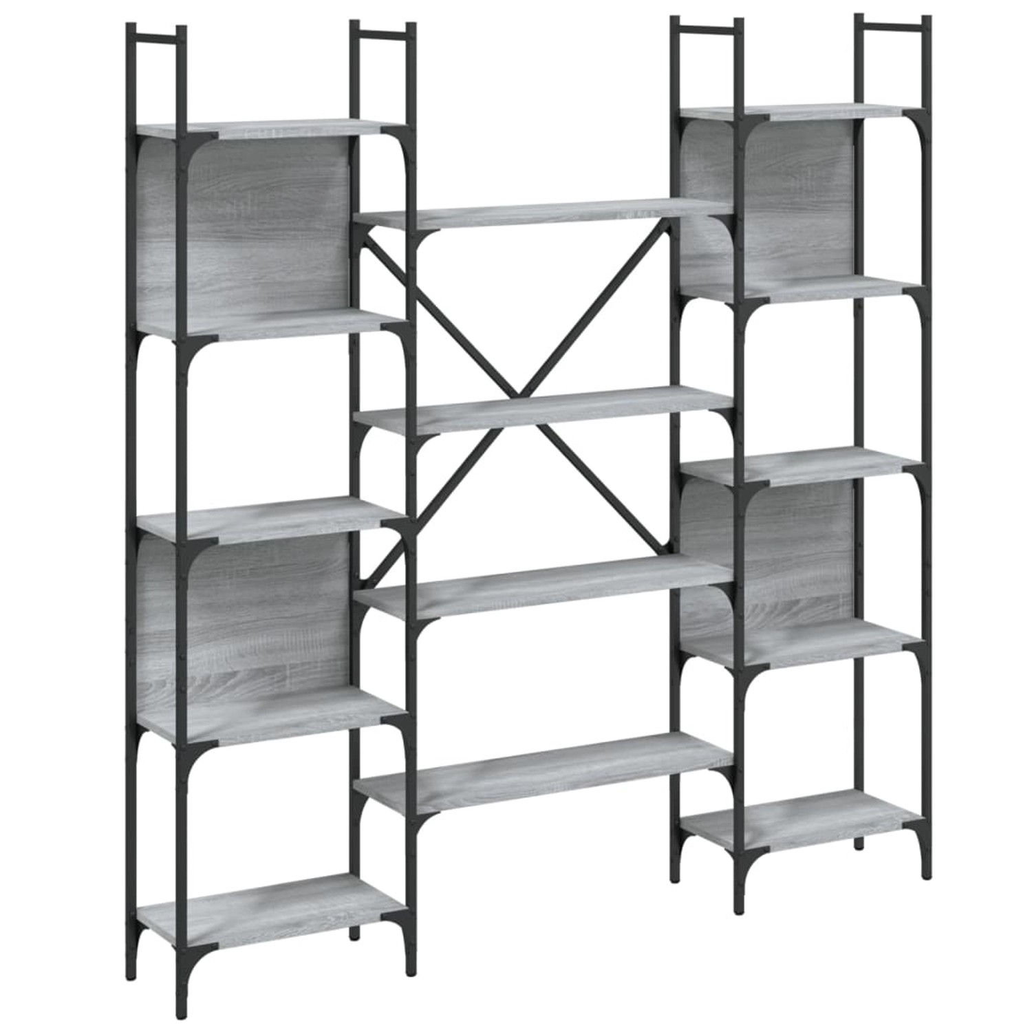 VidaXL Bücherregal Grau Sonoma 155,5x24x166,5 cm Holzwerkstoff VidaXL Bücherregal Grau Sonoma 155,5x24x166,5 cm Holzwerkstoff von VIDAXL