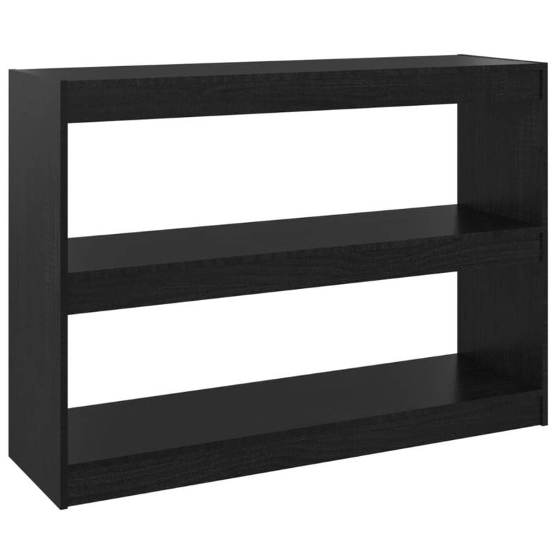 vidaXL Bücherregal Raumteiler Schwarz 100x30x71,5 cm Massivholz Kiefer von VIDAXL
