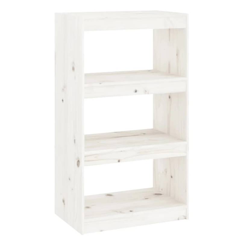 vidaXL Bücherregal Raumteiler Weiß 60x30x103,5 cm Massivholz Kiefer von VIDAXL