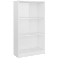 Bücherregal,Standregal 3 Fächer Hochglanz-Weiß 60x24x109 cm Holzwerkstoff vidaXL von BONNEVIE