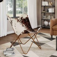 vidaXL Butterfly-Sessel Braun und Weiß Echtes Kuhfell vidaXL Butterfly-Sessel Braun und Weiß Echtes Kuhfell von VIDAXL