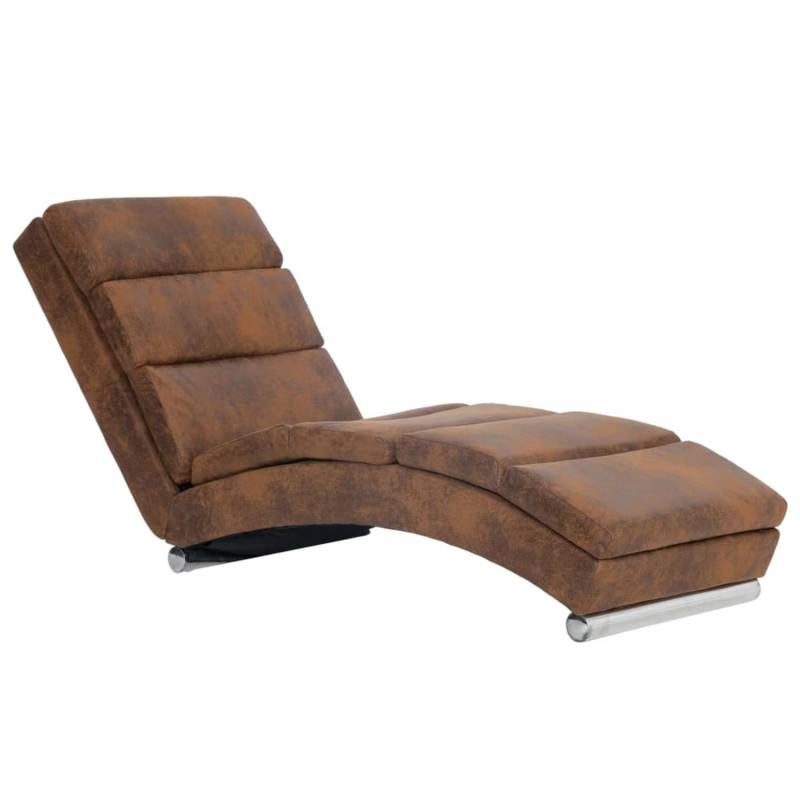 vidaXL Chaiselongue Braun Wildleder-Optik Modell 3 von VIDAXL