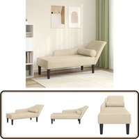 vidaXL Chaiselongue mit Kissen Creme Stoff vidaXL Chaiselongue mit Kissen Creme Stoff von VIDAXL