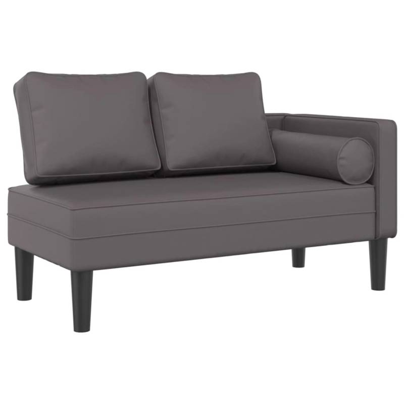 vidaXL Chaiselongue mit Kissen Grau Kunstleder Modell 3 von VIDAXL