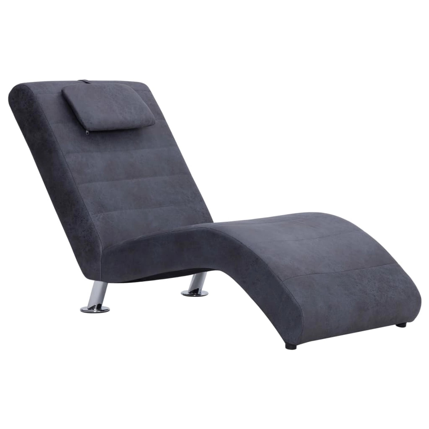 vidaXL Chaiselongue mit Kissen Grau Wildleder-Optik Modell 1 vidaXL Chaiselongue mit Kissen Grau Wildleder-Optik Modell 1 von VIDAXL