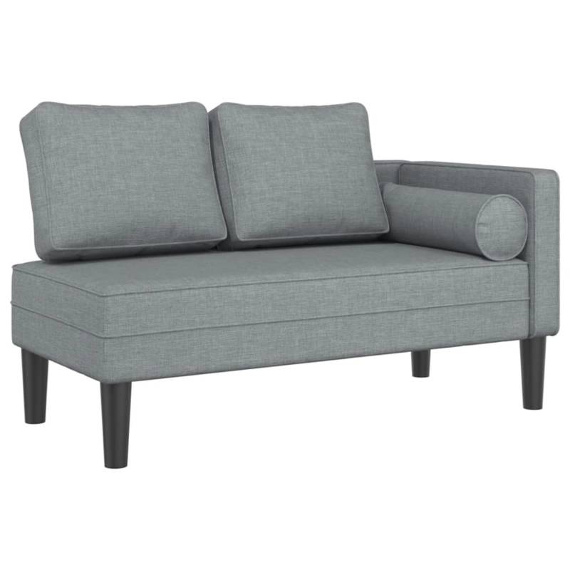 vidaXL Chaiselongue mit Kissen Hellgrau Stoff von VIDAXL