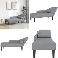 vidaXL Chaiselongue mit Kissen Hellgrau Stoff von VIDAXL