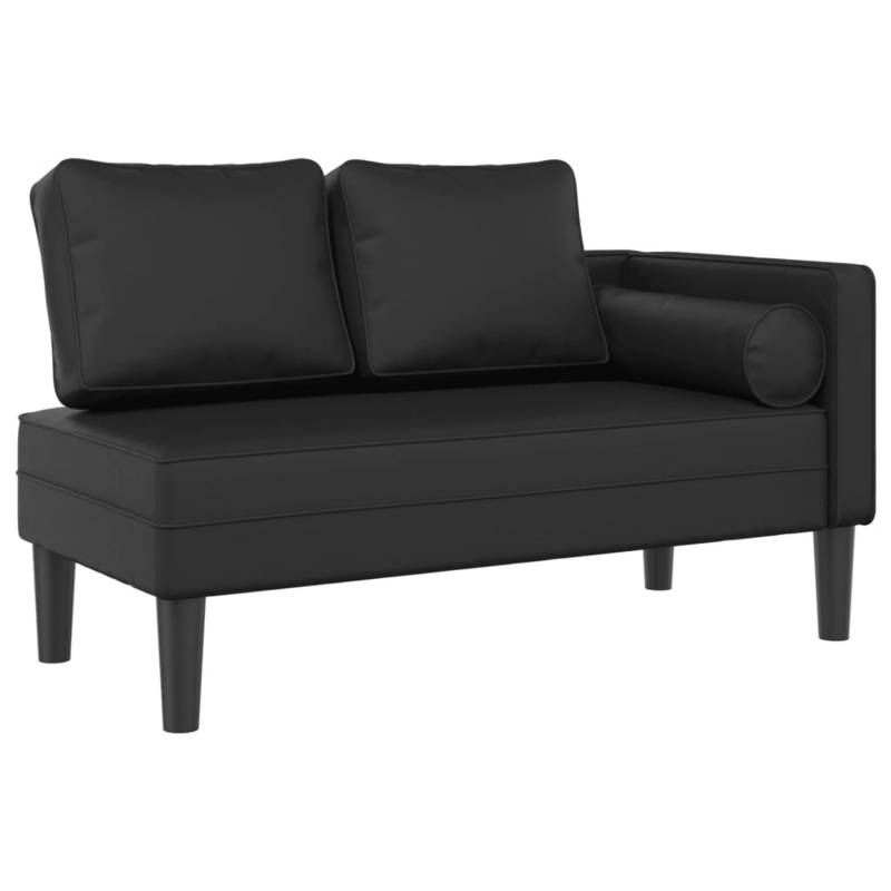 vidaXL Chaiselongue mit Kissen Schwarz Kunstleder Modell 4 von VIDAXL