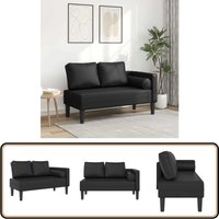 vidaXL Chaiselongue mit Kissen Schwarz Kunstleder vidaXL Chaiselongue mit Kissen Schwarz Kunstleder von VIDAXL