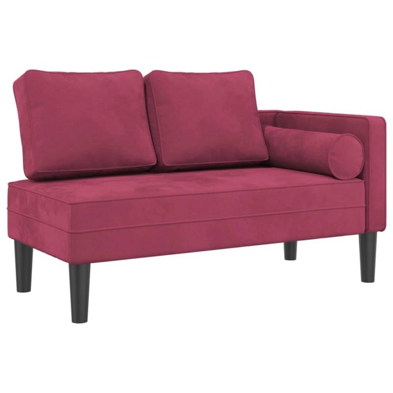 vidaXL Chaiselongue mit Kissen Weinrot Samt von VIDAXL