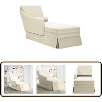 vidaXL Chaiselongue mit Nackenrolle und Rechter Armlehne Creme Samt von VIDAXL