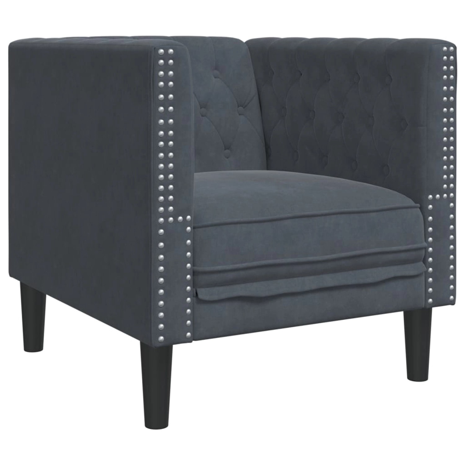 vidaXL Chesterfield-Sessel Dunkelgrau Samt 2146438 von VIDAXL