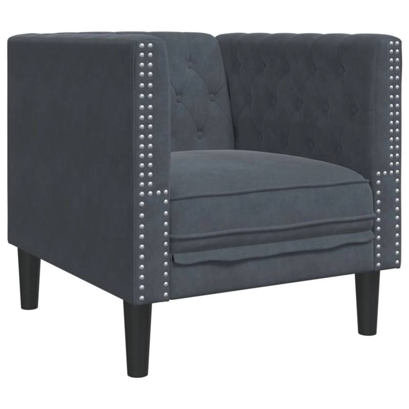 vidaXL Chesterfield-Sessel Dunkelgrau Samt 2146438 von VIDAXL
