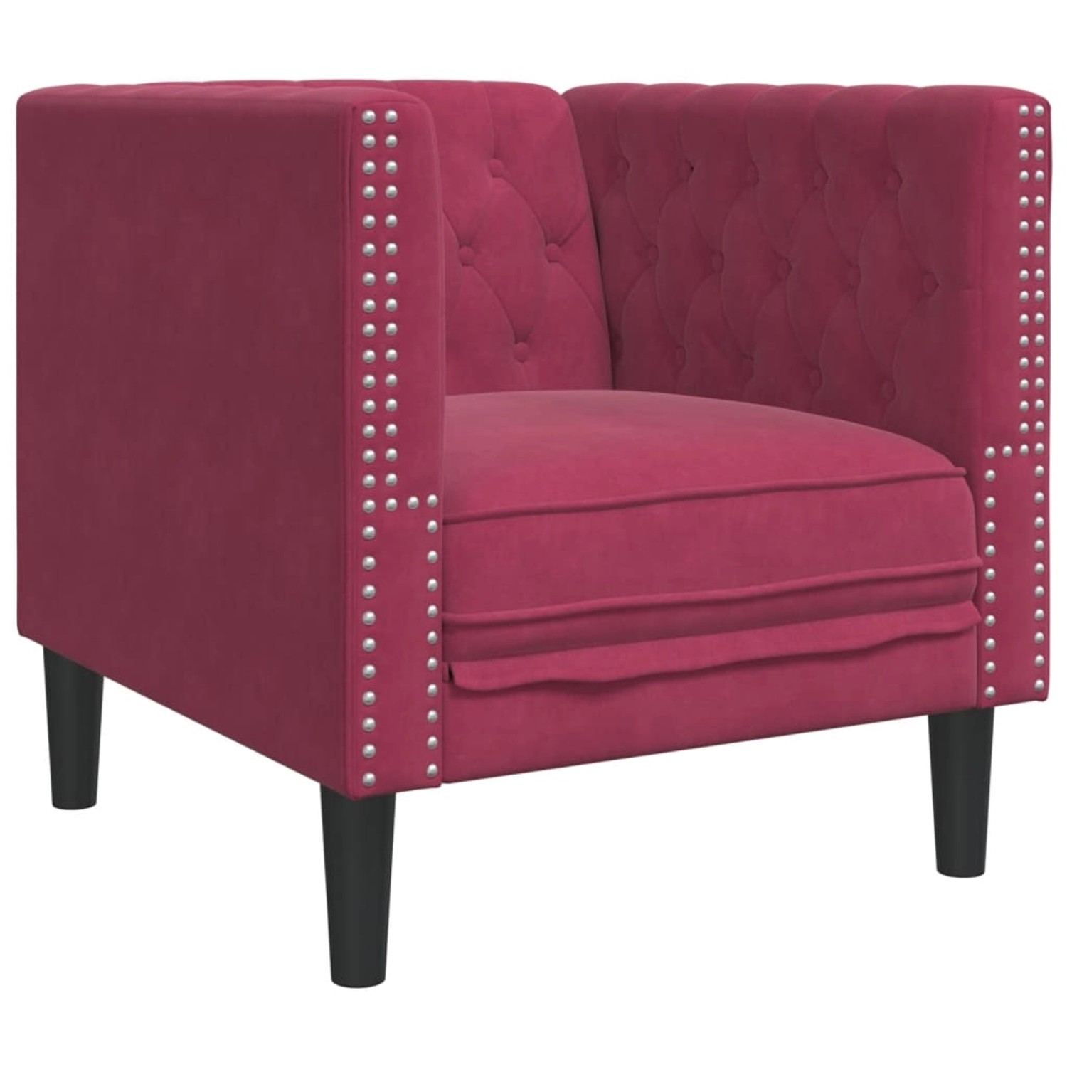 vidaXL Chesterfield-Sessel Weinrot Samt 2164394 von VIDAXL