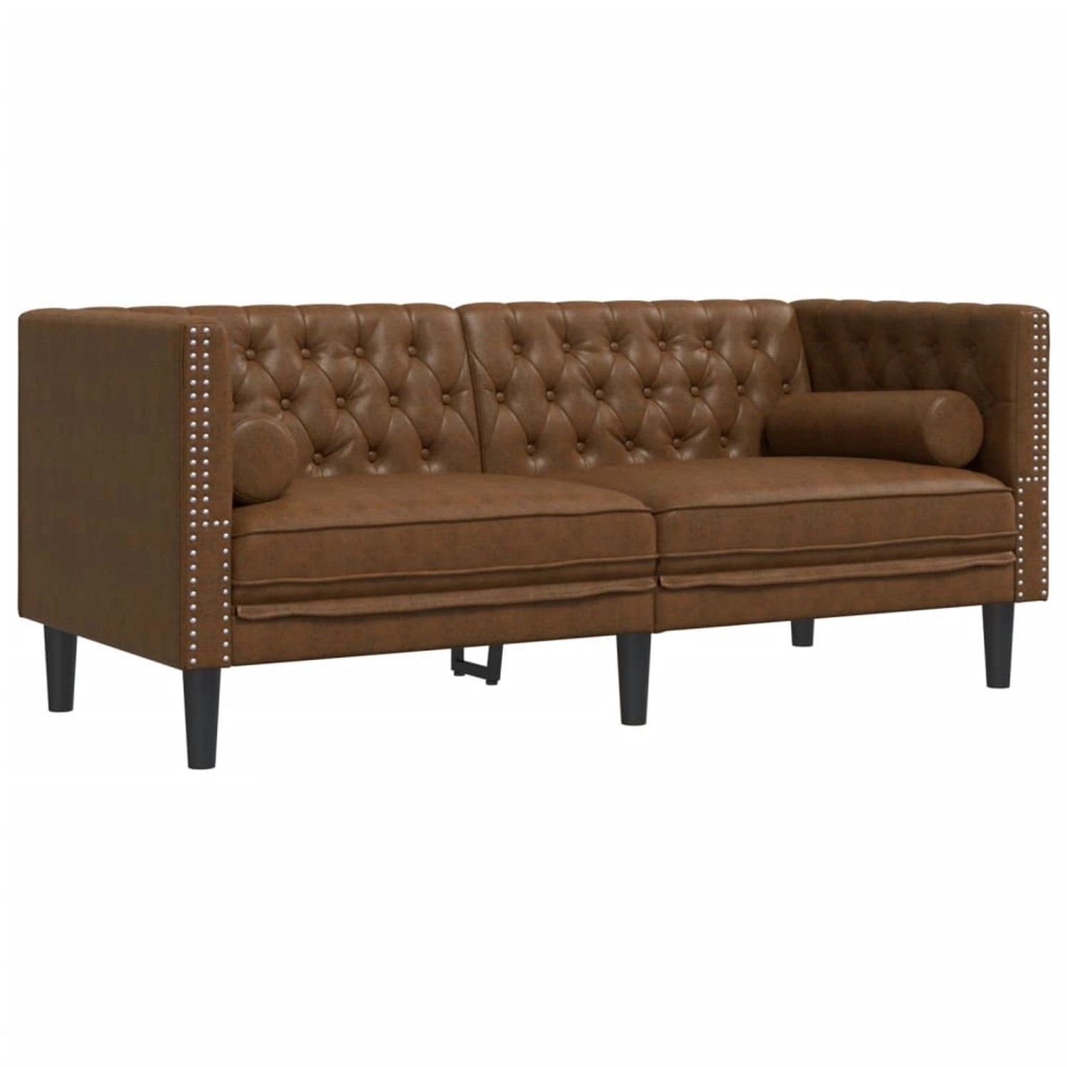 vidaXL Chesterfield-Sofa 2-Sitzer Braun Kunstleder in Wildleder-Optik 2149523 vidaXL Chesterfield-Sofa 2-Sitzer Braun Kunstleder in Wildleder-Optik 2149523 von VIDAXL