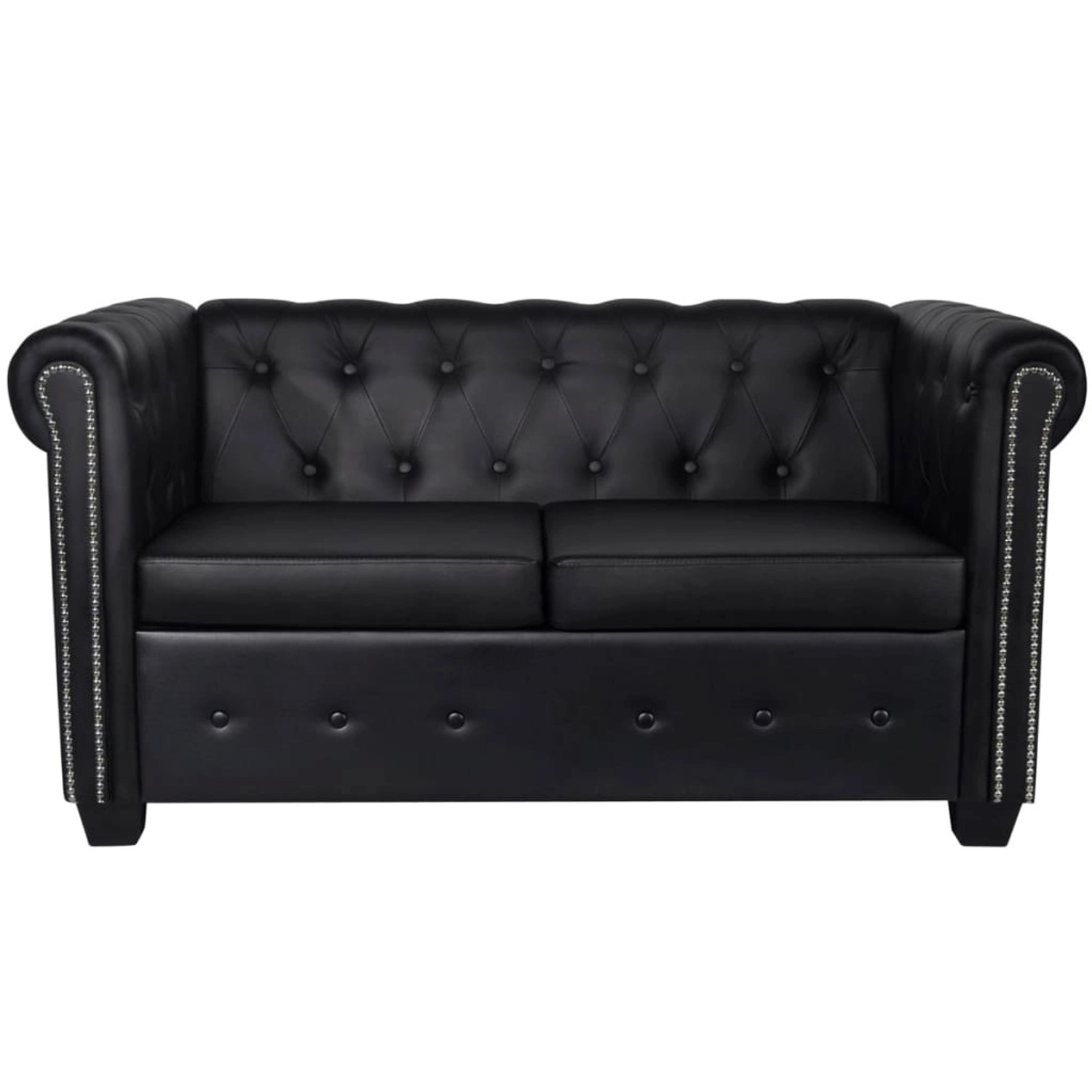 vidaXL Chesterfield-Sofa 2-Sitzer Kunstleder Schwarz vidaXL Chesterfield-Sofa 2-Sitzer Kunstleder Schwarz von VIDAXL