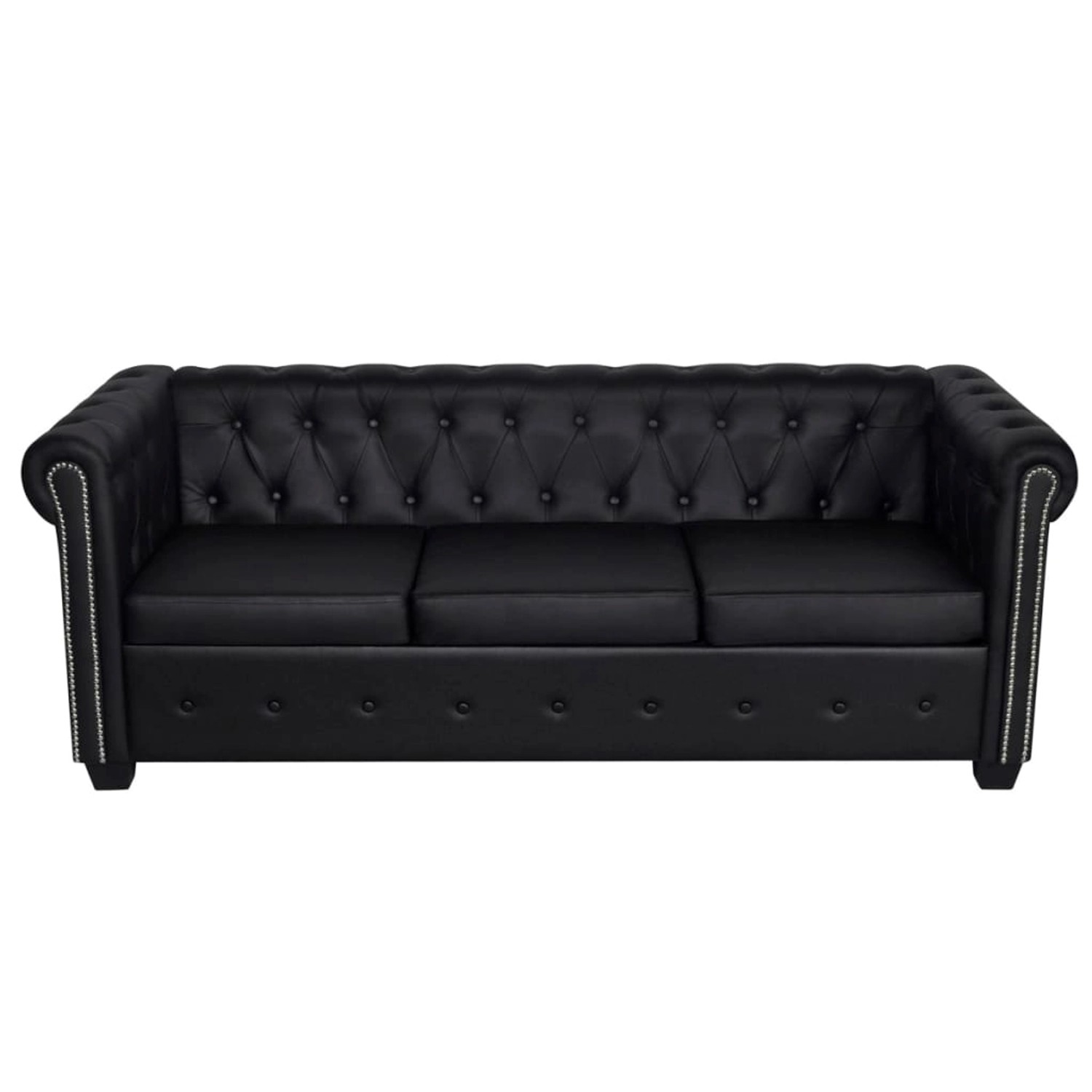 vidaXL Chesterfield-Sofa 3-Sitzer Kunstleder Schwarz vidaXL Chesterfield-Sofa 3-Sitzer Kunstleder Schwarz von VIDAXL