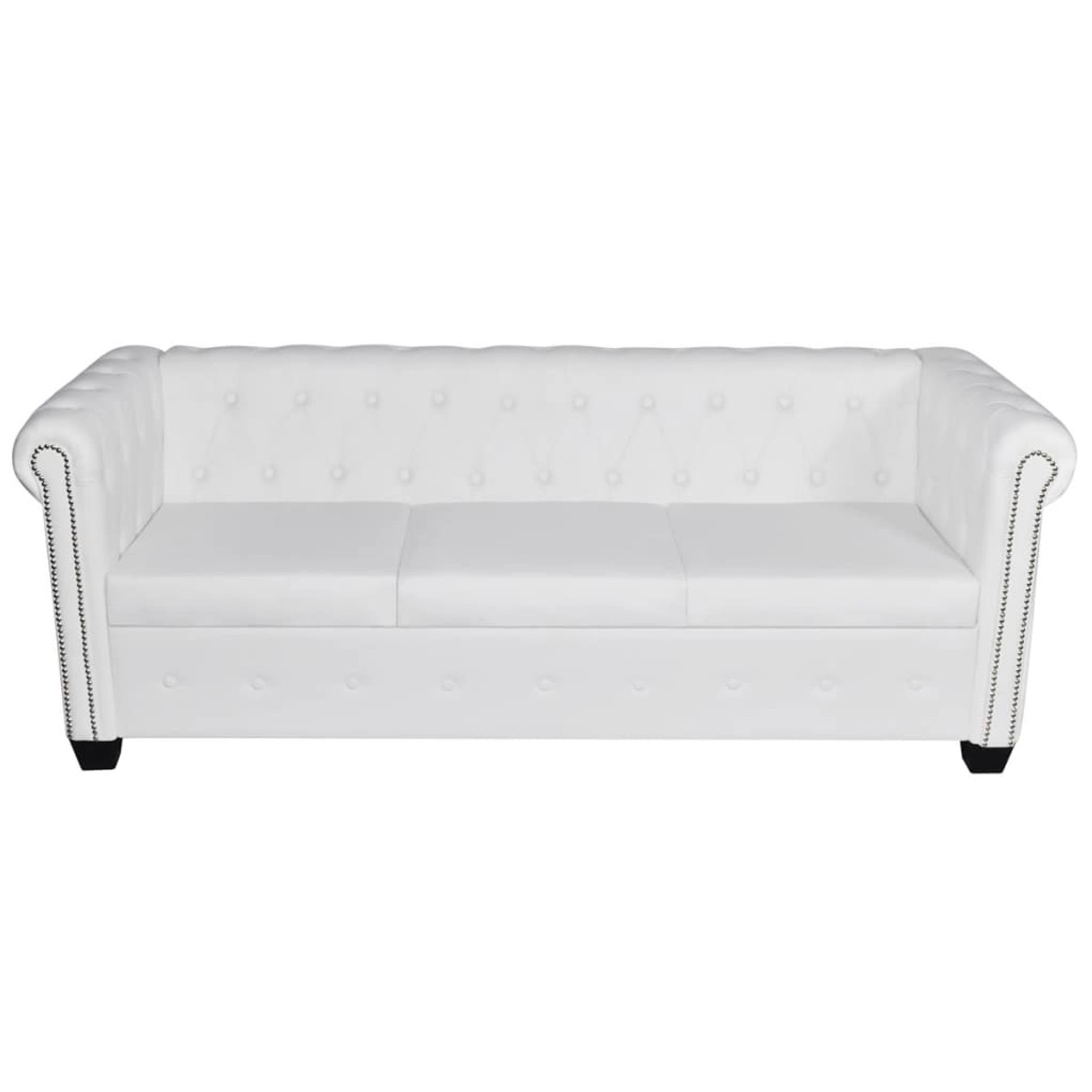 vidaXL Chesterfield-Sofa 3-Sitzer Kunstleder Weiß vidaXL Chesterfield-Sofa 3-Sitzer Kunstleder Weiß von VIDAXL