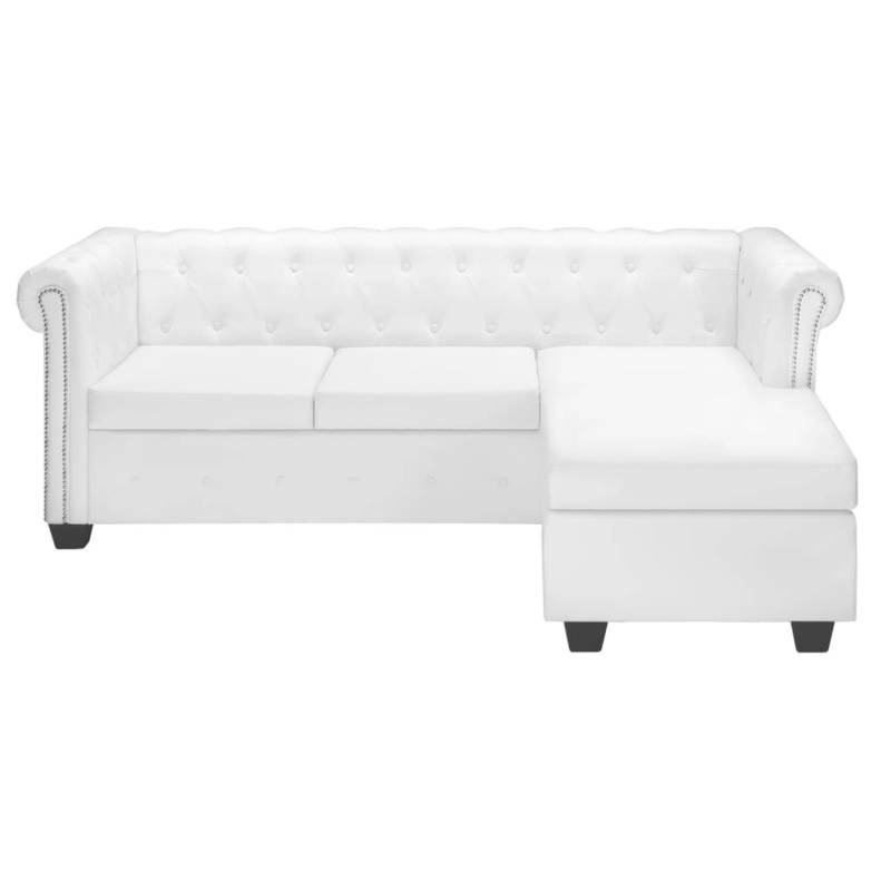 vidaXL Chesterfield Sofa in L-Form Kunstleder Weiß von VIDAXL