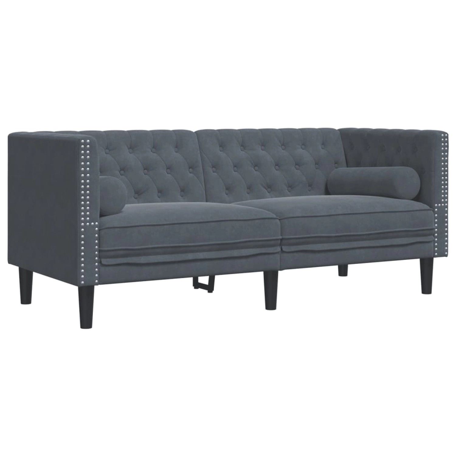 vidaXL Chesterfield-Sofa mit Nackenrollen 2-Sitzer Dunkelgrau Samt 2149524 vidaXL Chesterfield-Sofa mit Nackenrollen 2-Sitzer Dunkelgrau Samt 2149524 von VIDAXL