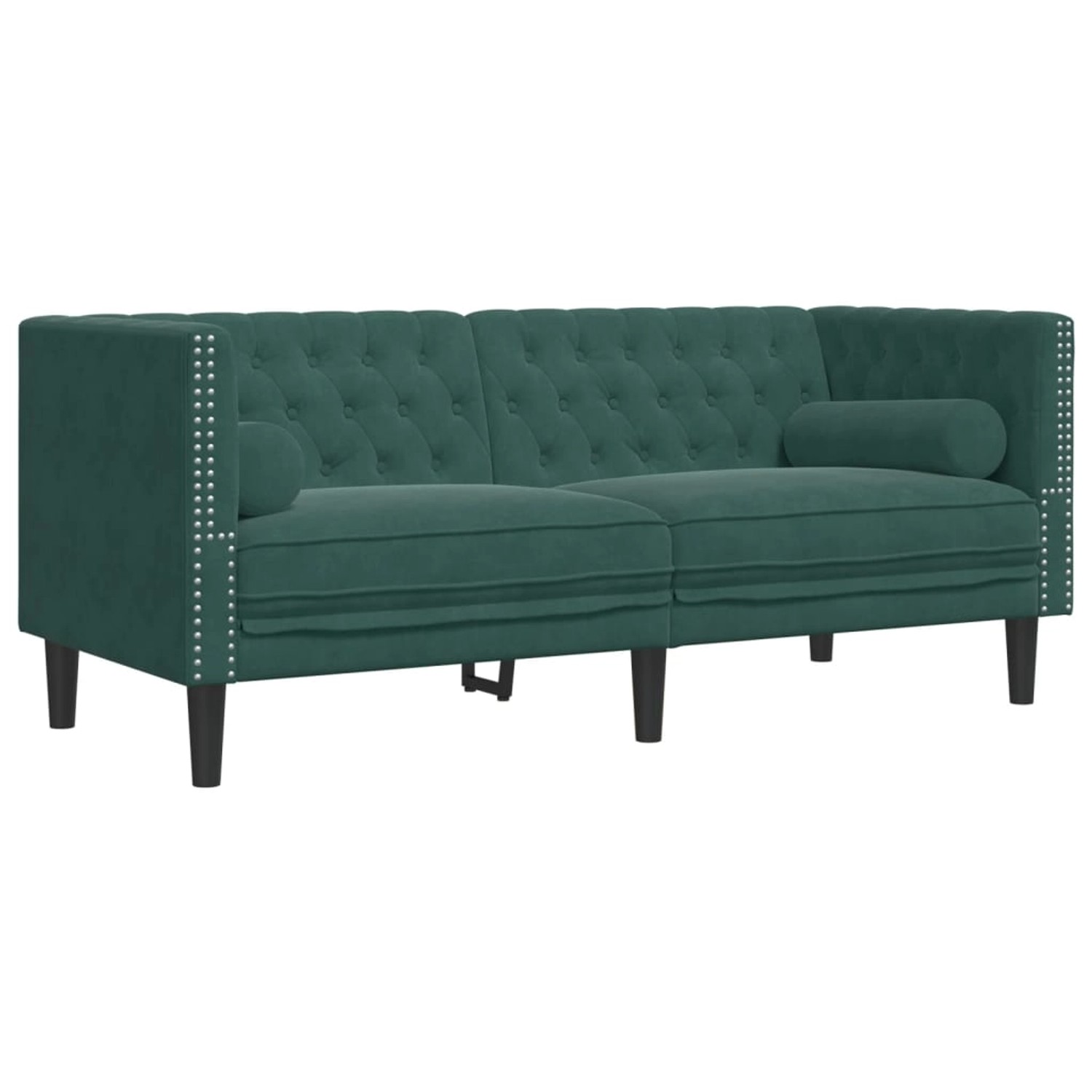 vidaXL Chesterfield-Sofa mit Nackenrollen 2-Sitzer Dunkelgrün Samt 2157819 vidaXL Chesterfield-Sofa mit Nackenrollen 2-Sitzer Dunkelgrün Samt 2157819 von VIDAXL