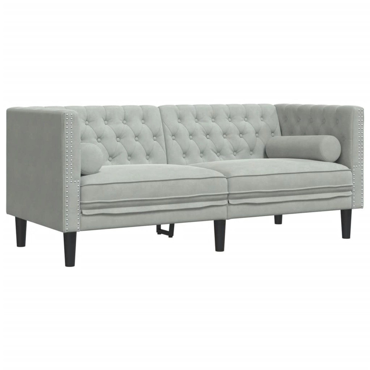 vidaXL Chesterfield-Sofa mit Nackenrollen 2-Sitzer Hellgrau Samt 2144770 vidaXL Chesterfield-Sofa mit Nackenrollen 2-Sitzer Hellgrau Samt 2144770 von VIDAXL