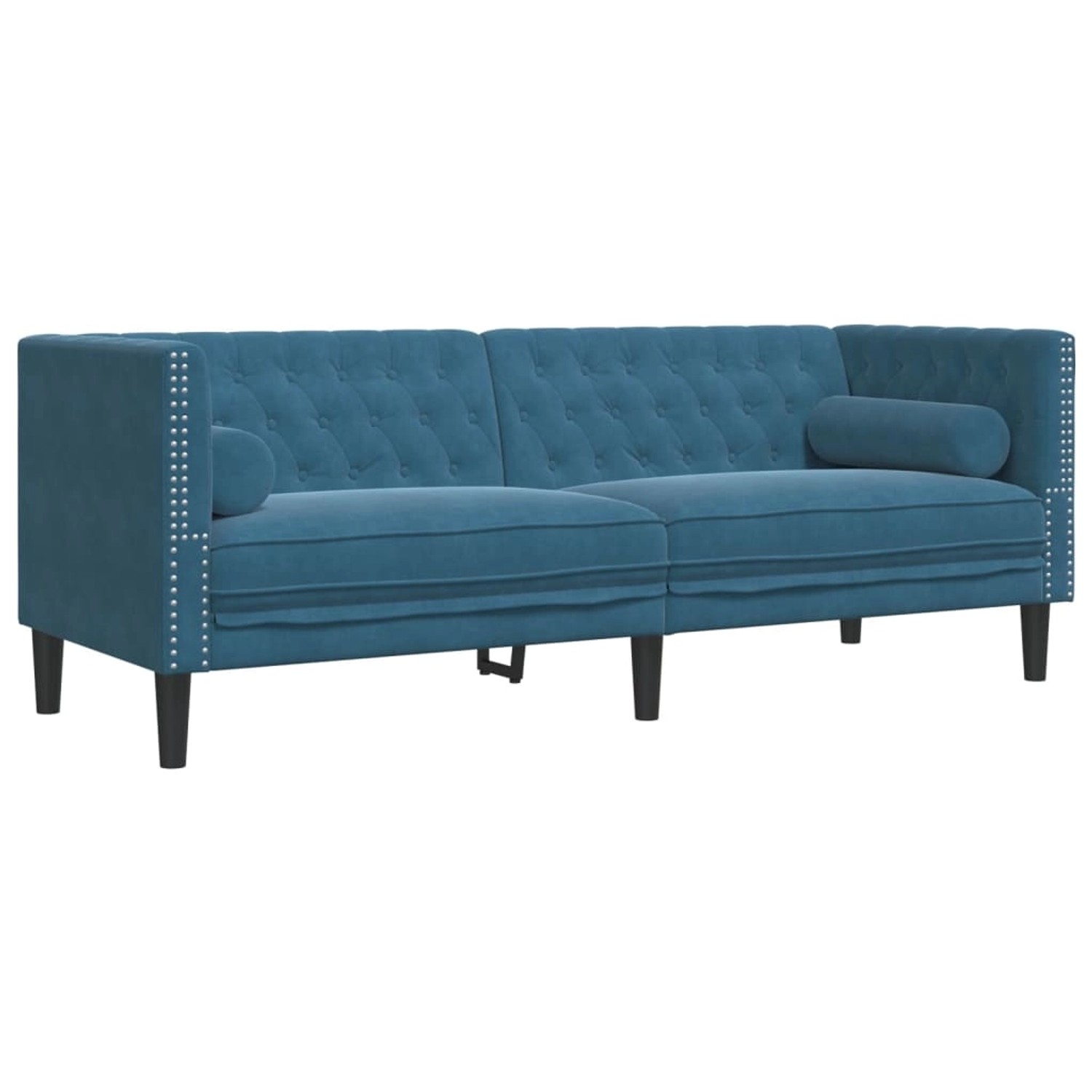 vidaXL Chesterfield-Sofa mit Nackenrollen 3-Sitzer Blau Samt 2149528 vidaXL Chesterfield-Sofa mit Nackenrollen 3-Sitzer Blau Samt 2149528 von VIDAXL