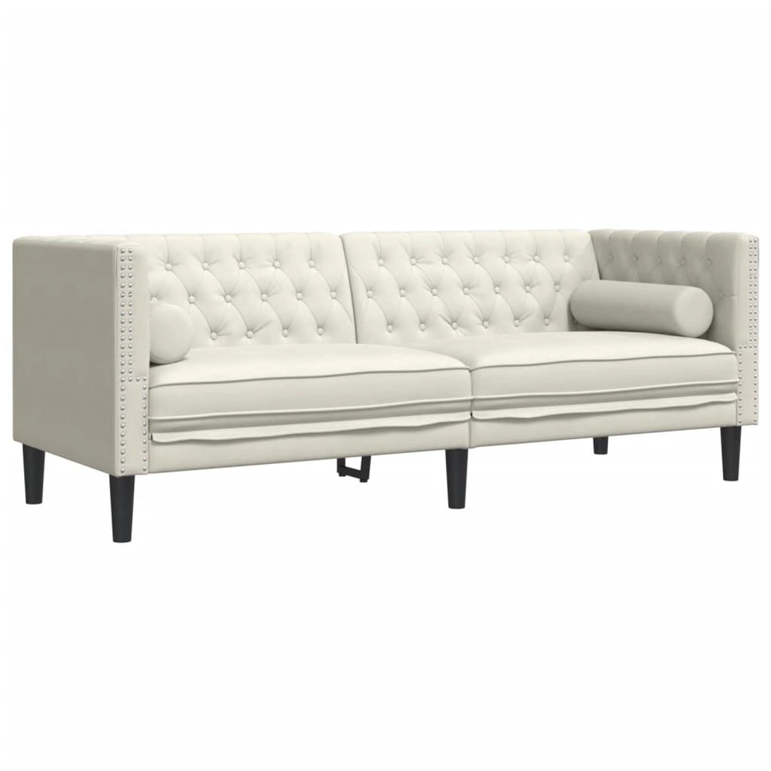vidaXL Chesterfield-Sofa mit Nackenrollen 3-Sitzer Creme Samt 2157823 vidaXL Chesterfield-Sofa mit Nackenrollen 3-Sitzer Creme Samt 2157823 von VIDAXL