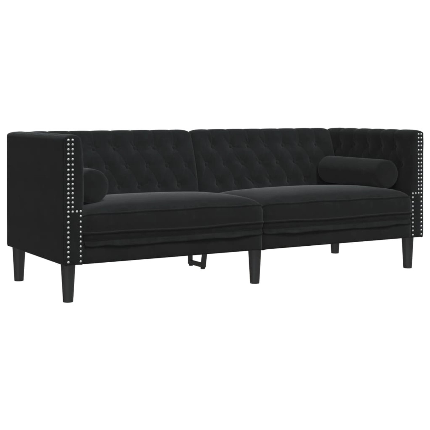 vidaXL Chesterfield-Sofa mit Nackenrollen 3-Sitzer Schwarz Samt 2157820 vidaXL Chesterfield-Sofa mit Nackenrollen 3-Sitzer Schwarz Samt 2157820 von VIDAXL