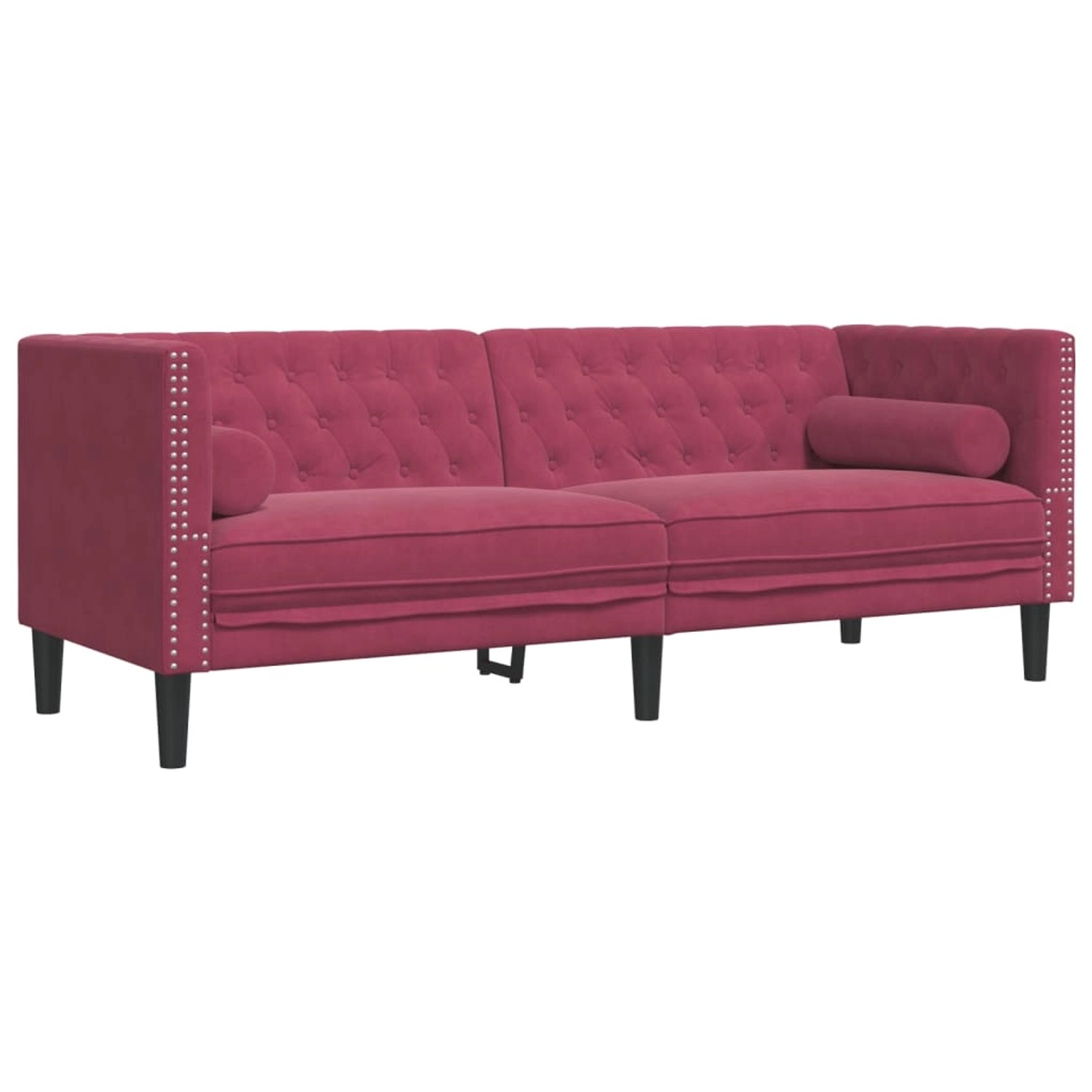 vidaXL Chesterfield-Sofa mit Nackenrollen 3-Sitzer Weinrot Samt 2144773 vidaXL Chesterfield-Sofa mit Nackenrollen 3-Sitzer Weinrot Samt 2144773 von VIDAXL