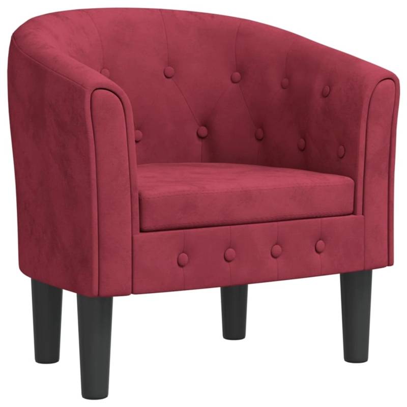 vidaXL Clubsessel Weinrot Samt 356475 von VIDAXL