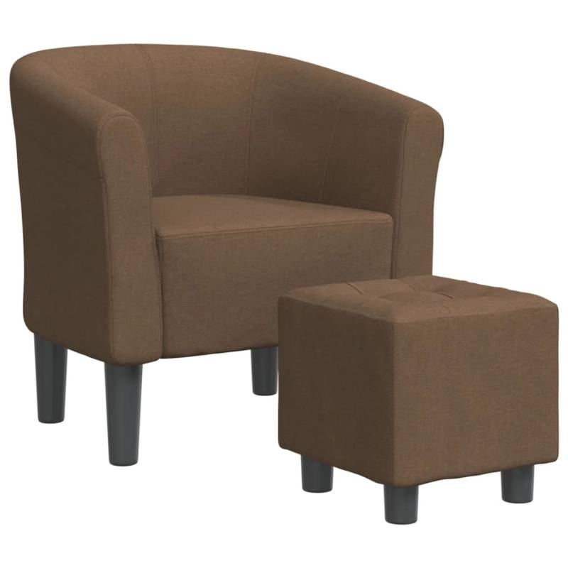 vidaXL Clubsessel mit Fußhocker Braun Stoff von VIDAXL