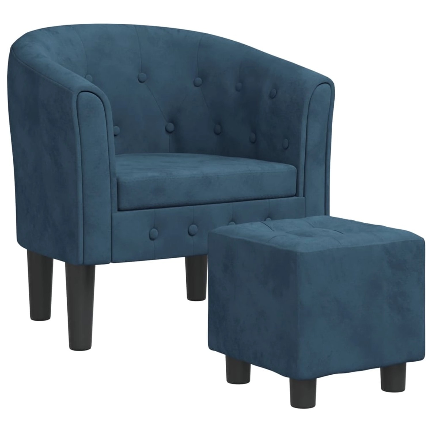 vidaXL Clubsessel mit Fußhocker Dunkelblau Samt Modell 1 vidaXL Clubsessel mit Fußhocker Dunkelblau Samt Modell 1 von VIDAXL