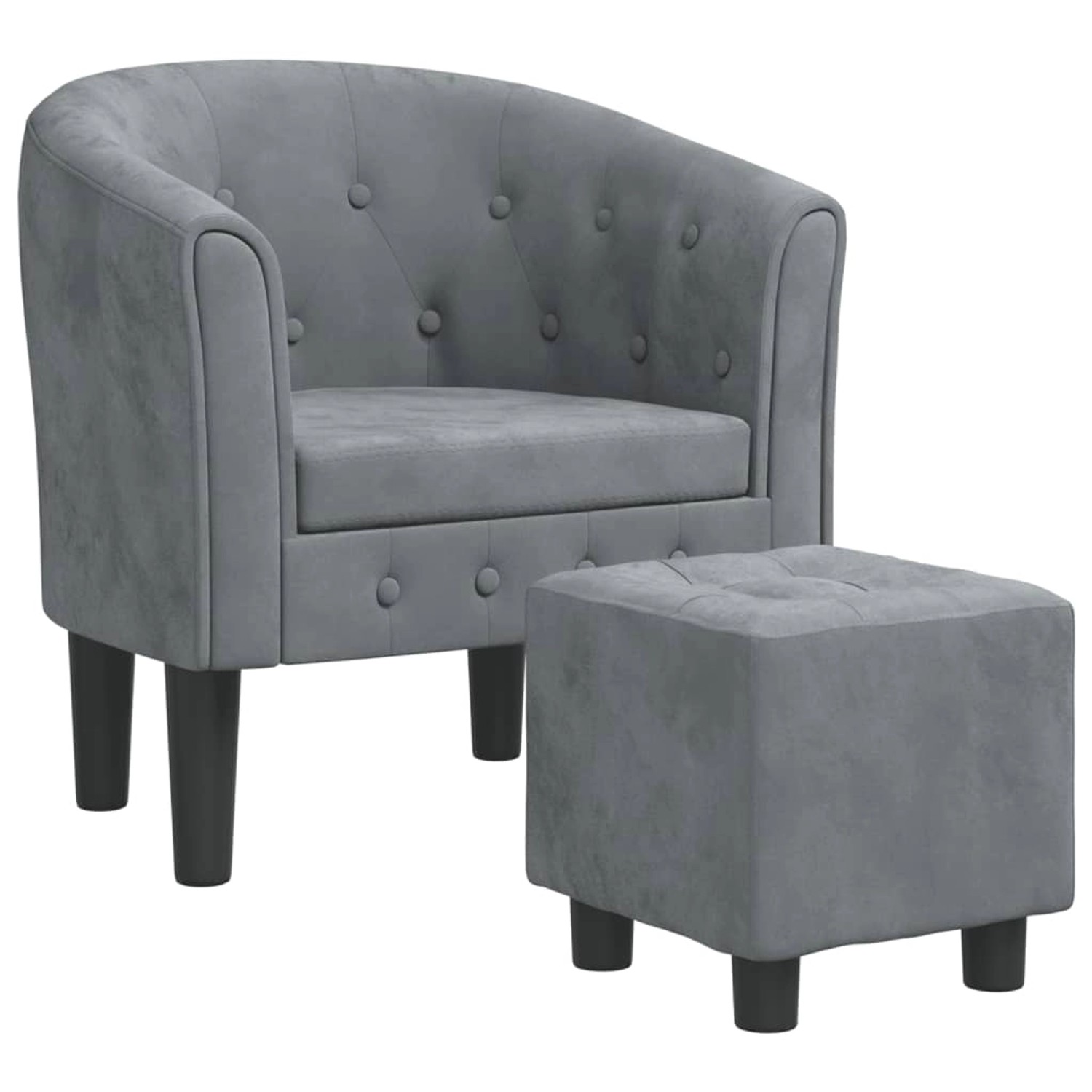 vidaXL Clubsessel mit Fußhocker Dunkelgrau Samt Modell 1 vidaXL Clubsessel mit Fußhocker Dunkelgrau Samt Modell 1 von VIDAXL