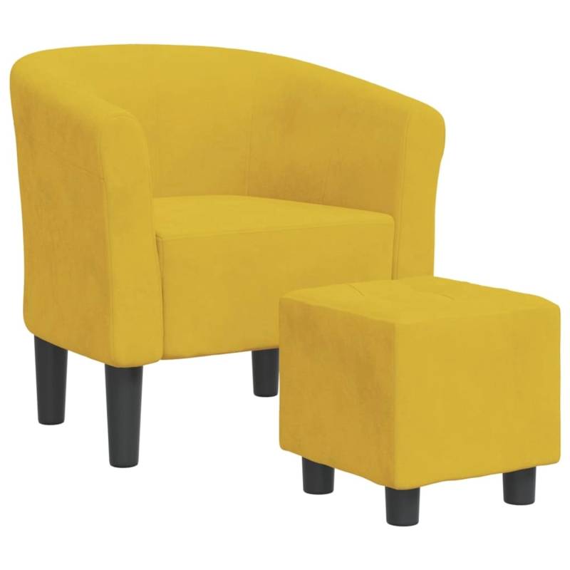vidaXL Clubsessel mit Fußhocker Gelb Samt 356456 von VIDAXL