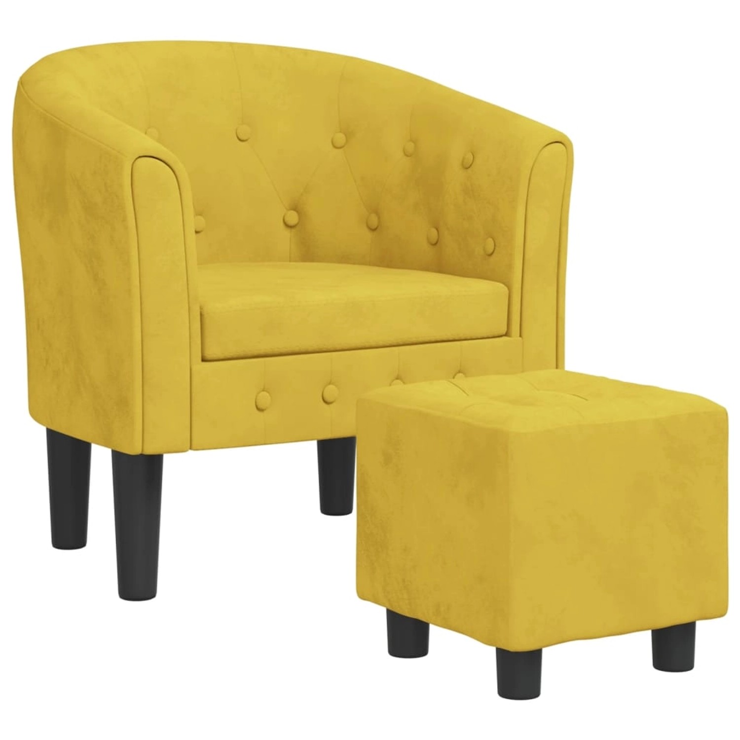 vidaXL Clubsessel mit Fußhocker Gelb Samt Modell 1 vidaXL Clubsessel mit Fußhocker Gelb Samt Modell 1 von VIDAXL