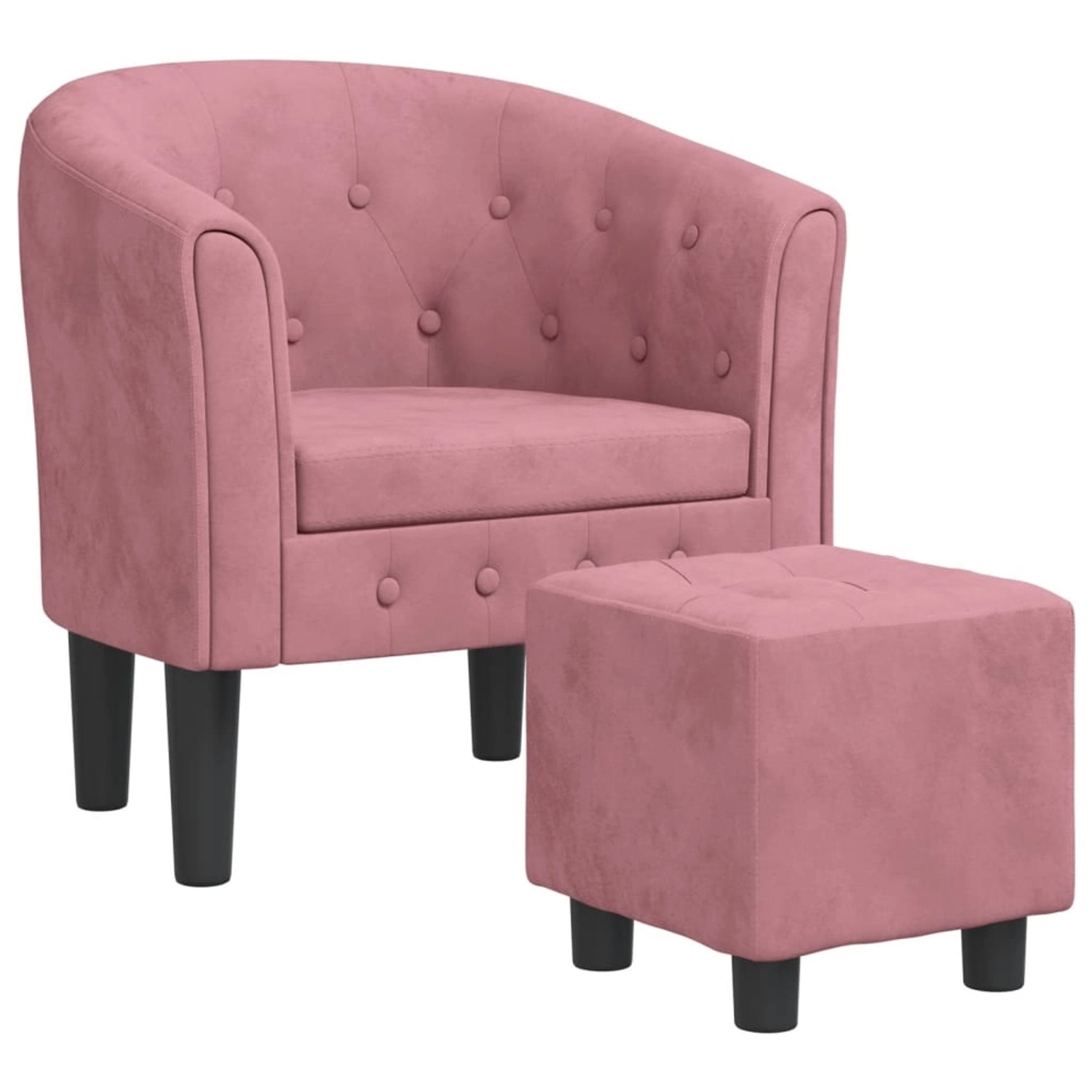 vidaXL Clubsessel mit Fußhocker Rosa Samt Modell 1 vidaXL Clubsessel mit Fußhocker Rosa Samt Modell 1 von VIDAXL