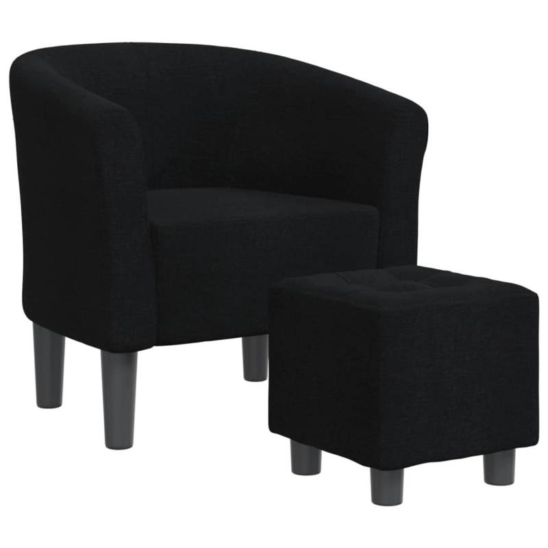 vidaXL Clubsessel mit Fußhocker Schwarz Stoff von VIDAXL